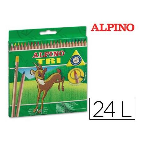 Lapices de colores Alpino triangulares caja de 24 unidades