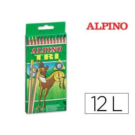 Lapices de colores Alpino triangulares caja de 12 unidades