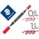 Rotulador Permanente Staedtler Lumocolor Dúo 348 Rojo Doble Punta