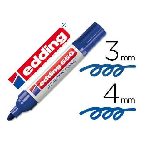 Rotulador Permanente Edding 550 Azul Punta redonda