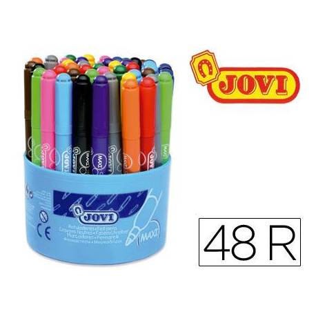Rotulador Jovi Maxi punta gruesa caja de 48 rotuladores lavables
