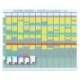 KIT PLANIFICACION DE TARJETAS T MARCA NOBO 66X80 CM 12 COLUMNAS 2X32 RANURAS + 500 TARJETAS T N 2 COLORES SURTIDOS + 100