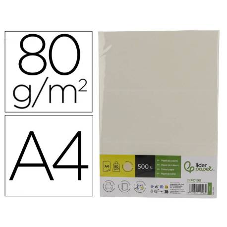 PAPEL COLOR MARCA LIDERPAPEL DIN A4 80 GR AMARILLO NEON PAQUETE DE 500 HOJAS