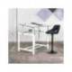 TABURETE ALTO MARCA ROCADA CON ASIENTO Y RESPALDO BAJO TAPIZADO TELA IGNIFUGA BASE METALICA CON REPOSAPIES COLOR