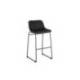 TABURETE ALTO MARCA ROCADA CON ASIENTO Y RESPALDO BAJO TAPIZADO TELA IGNIFUGA BASE METALICA ACERO COLOR NEGRO