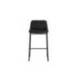 TABURETE ALTO MARCA ROCADA CON ASIENTO Y RESPALDO BAJO TAPIZADO TELA IGNIFUGA BASE METALICA ACERO COLOR NEGRO