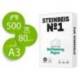 PAPEL FOTOCOPIADORA MARCA STEINBEIS N.1 100% RECICLADO DIN A3 80 GRAMOS PAQUETE DE 500 HOJAS