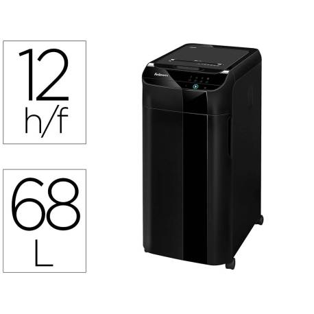 DESTRUCTORA DE DOCUMENTOS MARCA FELLOWES AUTOMAX 350C CAPACIDAD 350H SEGURIDAD P4 GRAPAS CLIPS Y TARJETAS
