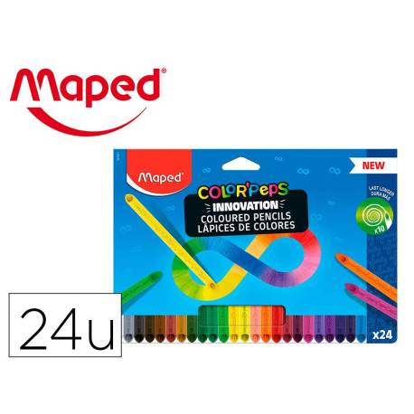 LAPICES DE COLORES MARCA MAPED COLOR PEPS INFINITY CAJA DE 24 COLORES SURTIDOS