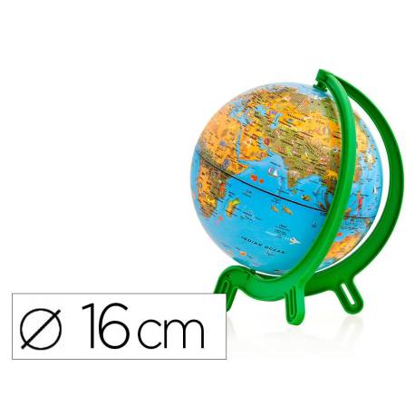 GLOBO TERRAQUEO MARCA NOVA RICO MINI GIACOMINO BASE DE PLASTICO ALTA RESISTENCIA 16 CM DIAMETRO