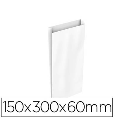 SOBRE PAPEL BASIKA CELULOSA COLOR BLANCO CON FUELLE S 150X300X60 MM PAQUETE DE 25 UNIDADES