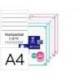 RECAMBIO MARCA OXFORD DIN A4 100 HOJAS + 20 HOJAS GRATIS 90GR HORIZONTAL 4 TALADROS CON BANDA COLORES PASTEL