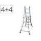 ESCALERA TELESCOPICA DE ACERO Y ALUMINIO DE 4+4 PELDAÑOS CON TAPA FINAL PVC ANTIDESLIZANTE