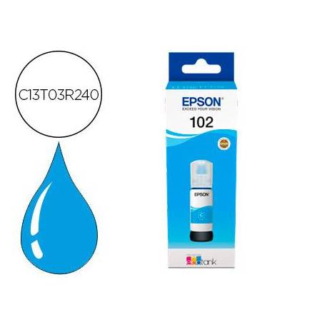 TINTA EPSON ECOTANK 102 ET-2700 / 2750 / 3700 / 3750 / 4750 BOTE DE 70 ML CIAN 6.000 PAG