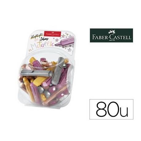 ROTULADOR FABER FLUORESCENTE TEXLINER 46 METALICO BOMBONERA 80 UNIDADES COLORES SURTIDOS