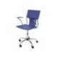 Silla giratoria pyc respaldo medio regulable en altura similpiel color azul 860+90x480x440 mm