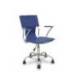 Silla giratoria pyc respaldo medio regulable en altura similpiel color azul 860+90x480x440 mm