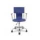 Silla giratoria pyc respaldo medio regulable en altura similpiel color azul 860+90x480x440 mm