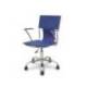 Silla giratoria pyc respaldo medio regulable en altura similpiel color azul 860+90x480x440 mm