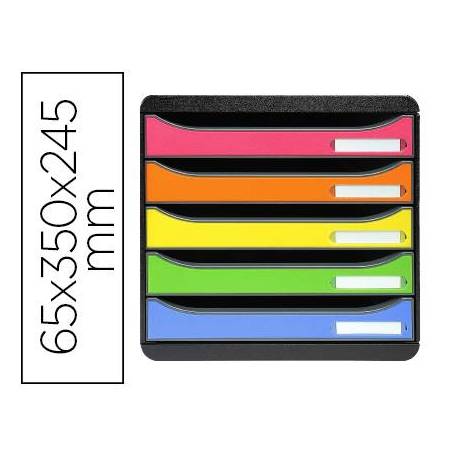 FICHERO CAJONES SOBREMESA MARCA EXACOMPTA BIG-BOX PLUS CLASSIC IDERAMA ARLEQUIN 5 CAJONES MULTICOLORES