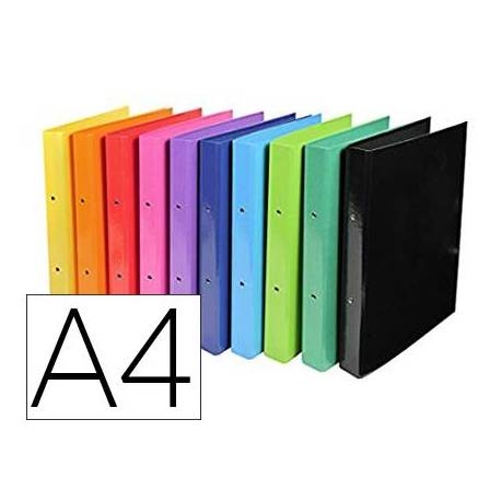 CARPETA EXACOMPTA 2 ANILLAS 30 MM DIN A4 CARTON FORRADO PVC COLORES SURTIDOS
