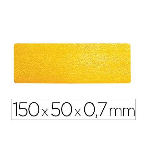 SIMBOLO ADHESIVO DURABLE PVC FORMA DE LINEA PARA DELIMITACION SUELO AMARILLO 150X50X0,7 MM PACK DE 10 UDS