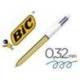 Boligrafo marca Bic Shine 4 colores Punta 1 mm cuerpo color Oro