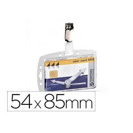 IDENTIFICADOR CON PINZA GIRATORIA DURABLE ACRILICO HORIZONTAL CON UÑERO PARA PASES 54X85 MM