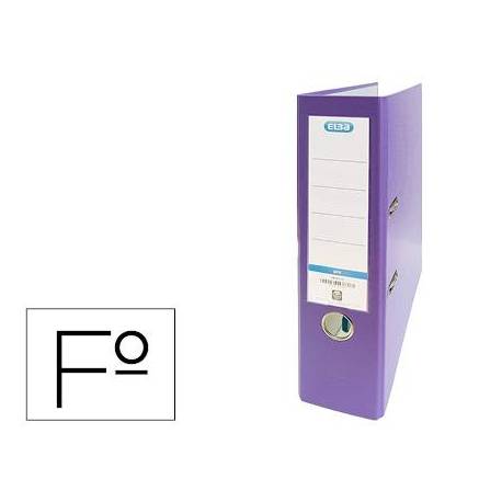 Archivador de palanca Elba Carton forrado PVC Folio Lomo de 80 mm Violeta
