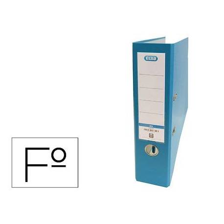 Archivador de palanca Elba Carton forrado PVC Folio Lomo de 80 mm Turquesa