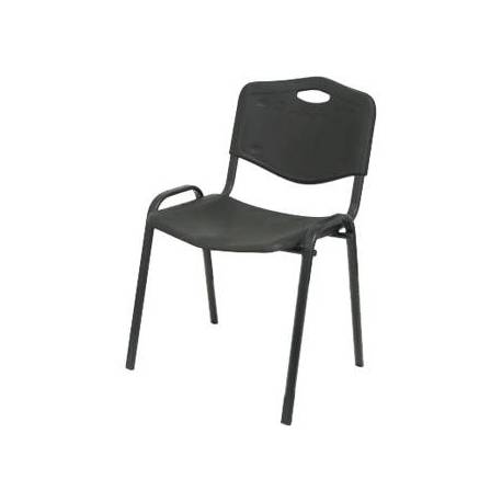 Silla PYC Robledo PVC negro ergonomica y apilable