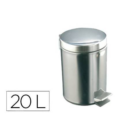 Papelera de Acero Inoxidable Brillo con Pedal 20 L