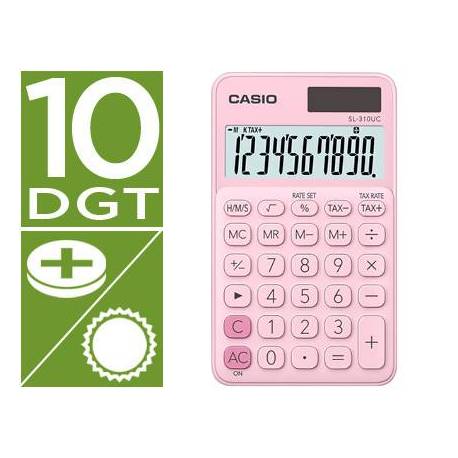 Calculadora Bolsillo Casio SL-310UC-PK con 10 digitos Rosa