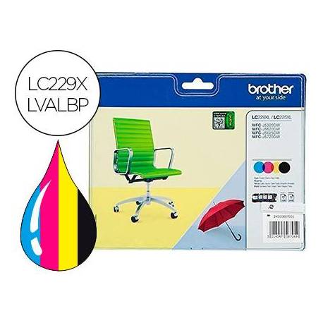 Cartucho Brother LC 229 multipack con 4 colores LC229XLVALBP mfc-j5320dw / j5620dw / j5625dw / j5720dw