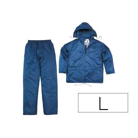 CONJUNTO DE LLUVIA DELTAPLUS 400 POLIESTER/PVC COLOR AZUL MARINO TALLA L