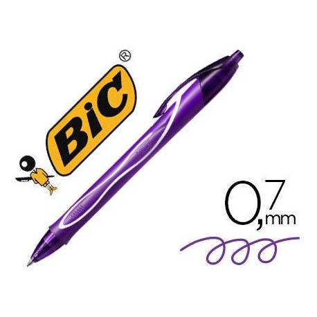 Boligrafo Bic Gelocity Quick Dry Retractil tinta gel Purpura 0,7 mm