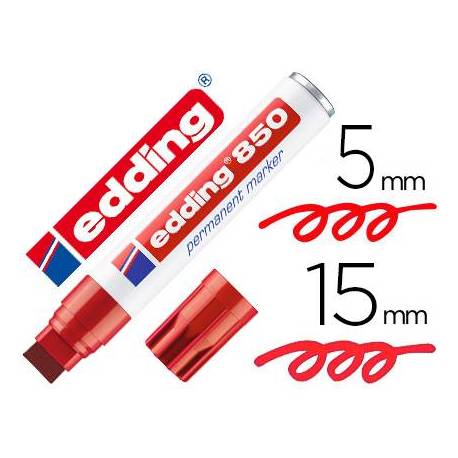 Rotulador Permanente Edding 850 Rojo Punta Biselada