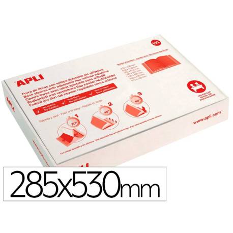 FORRALIBRO MARCA APLI PVC CON SOLAPA AJUSTABLE ADHESIVO 285X295 MM