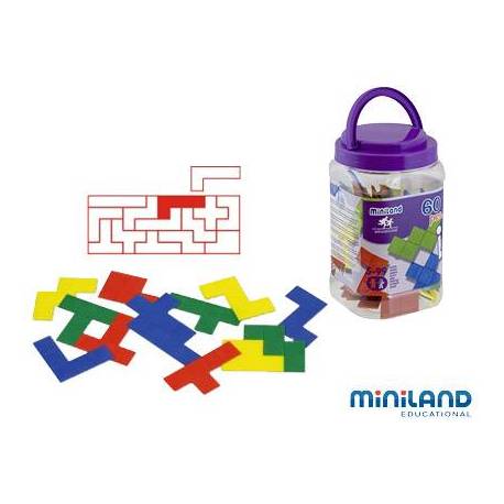 Juego educativo de 5 a 12 años Pentominos de colores Miniland
