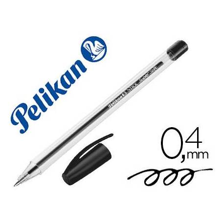 Bolígrafo Pelikan Stick Super Soft color Negro de 0,4 mm