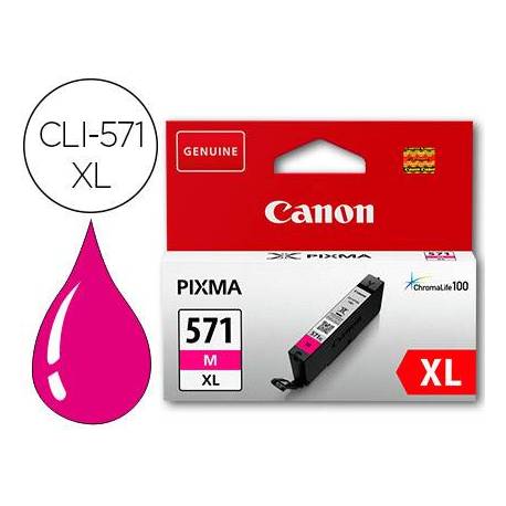 Cartucho Canon CLI-571XL Pixma color magenta 0333C001. 400 paginas