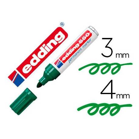 Rotulador Permanente Edding 550 Recargable Verde