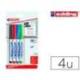 Rotulador para Pizarra Blanca Edding 661 Recargable Colores Surtidos Blister de 4 unidades