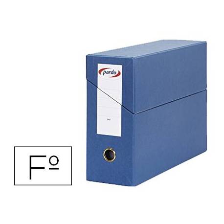 Archivador con tapa Pardo Folio Azul 390x270x115 mm