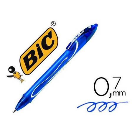 Bolígrafo Bic Gel-ocity Quick Dry Retráctil Punta Media 0,7 mm Color Azul