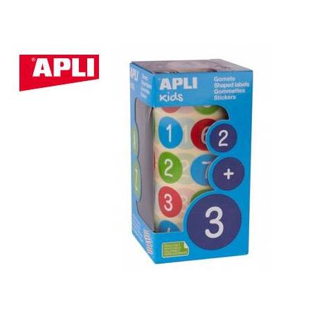 Gomets Apli Redondos numeros Multicolor 20 mm