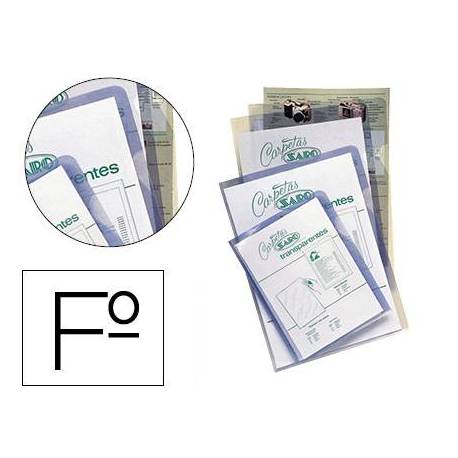 Funda dossier uñero Saro Folio 280 micras color transparente modelos 327