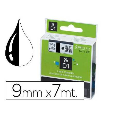 Cinta Dymo D1 Blanco Poliéster 9mmx7m