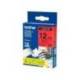 Cinta Brother TZ-431 12mm (ancho) x 8m (largo) laminada negro/rojo