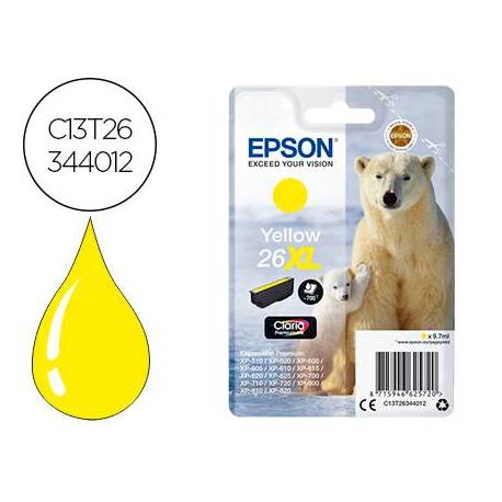 Cartucho Epson 26XL color Amarillo C13T26344012